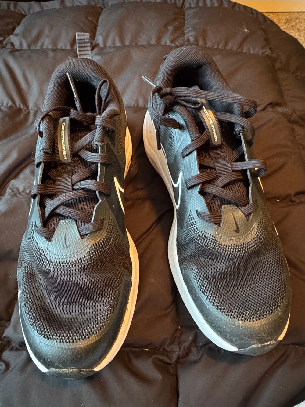 Nike Black Athletic Running Shoes with White Soles